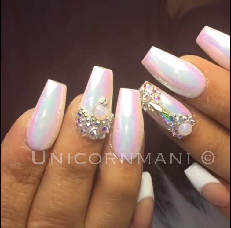 AURORA NAIL POWDER Mirror Effect CHROME Nail Art Mermaid Rainbow AB (Opal6) Uk