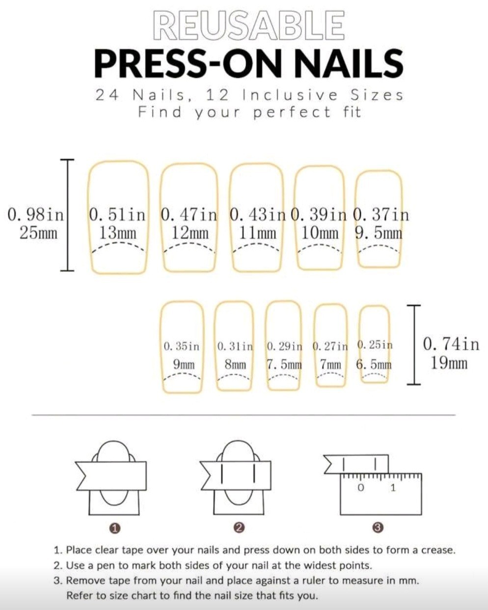 Press-On Nails Cherry Blossom Black Pink Ombre Medium/Long Coffin Matte Finish
