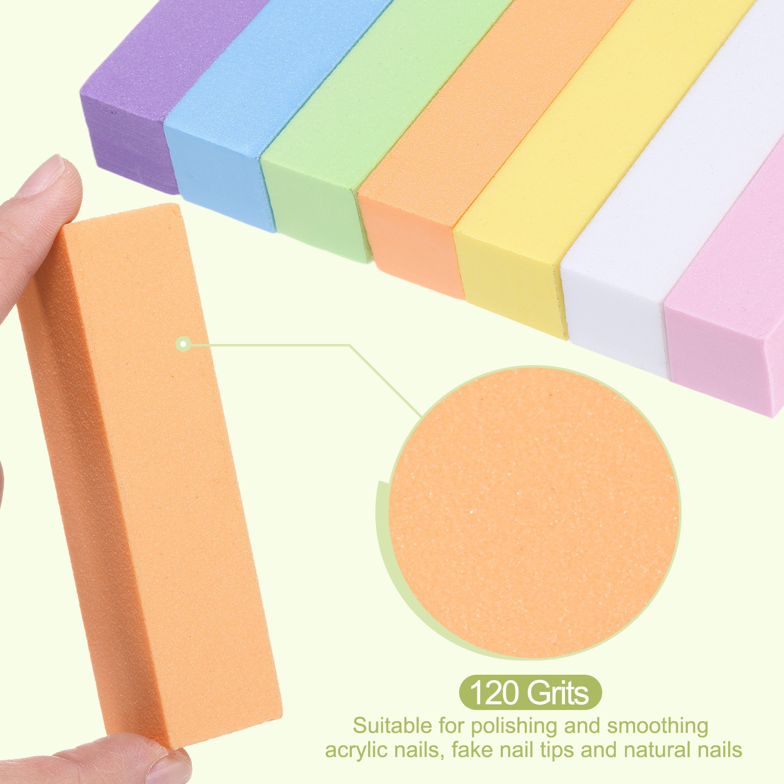 12pcs Nail Buffer Block 120 Grit Nail File for Nail Buffing, Orange