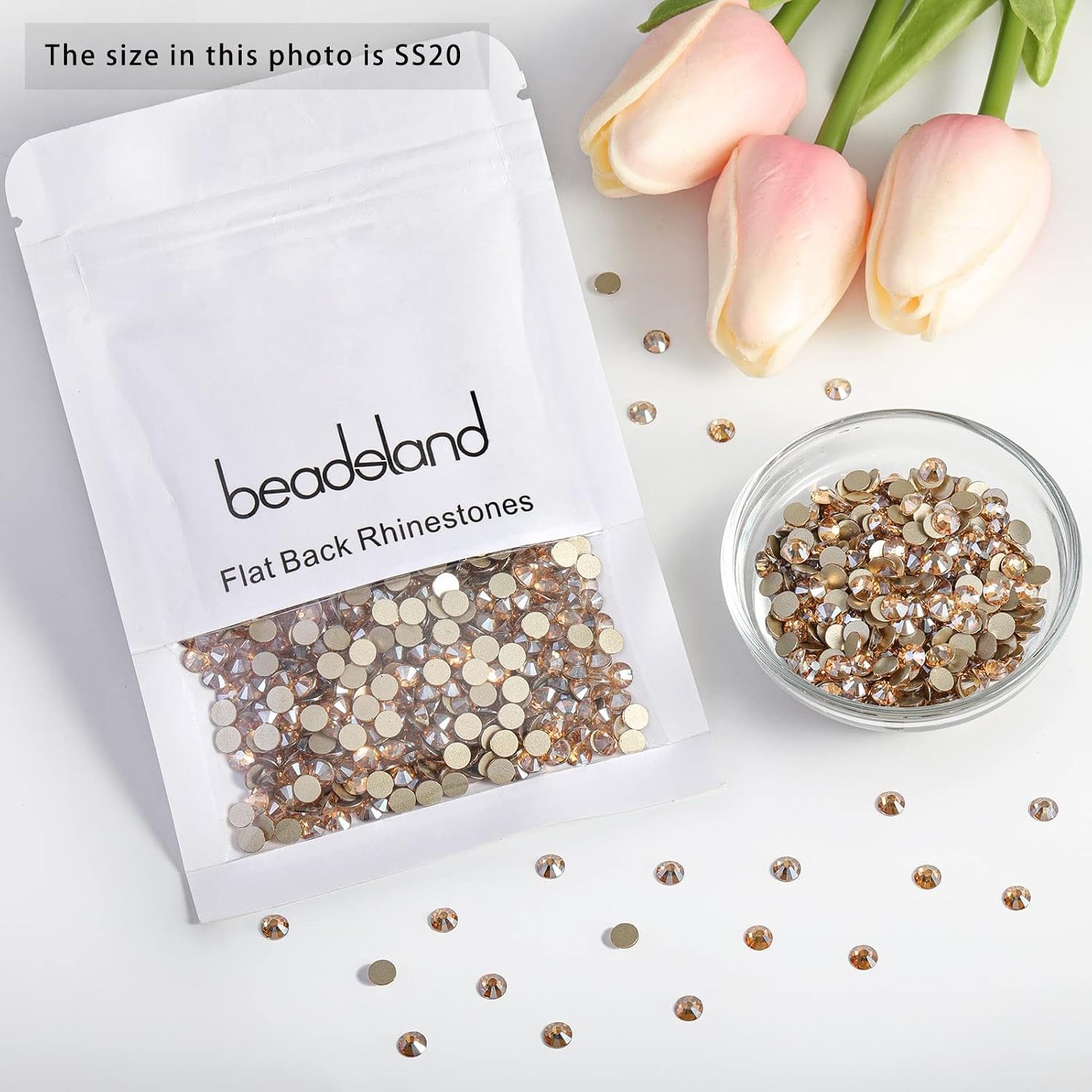 Versatile 1440pcs Golden Shadow SS20 Flatback Rhinestones for Crafts & Nail Art
