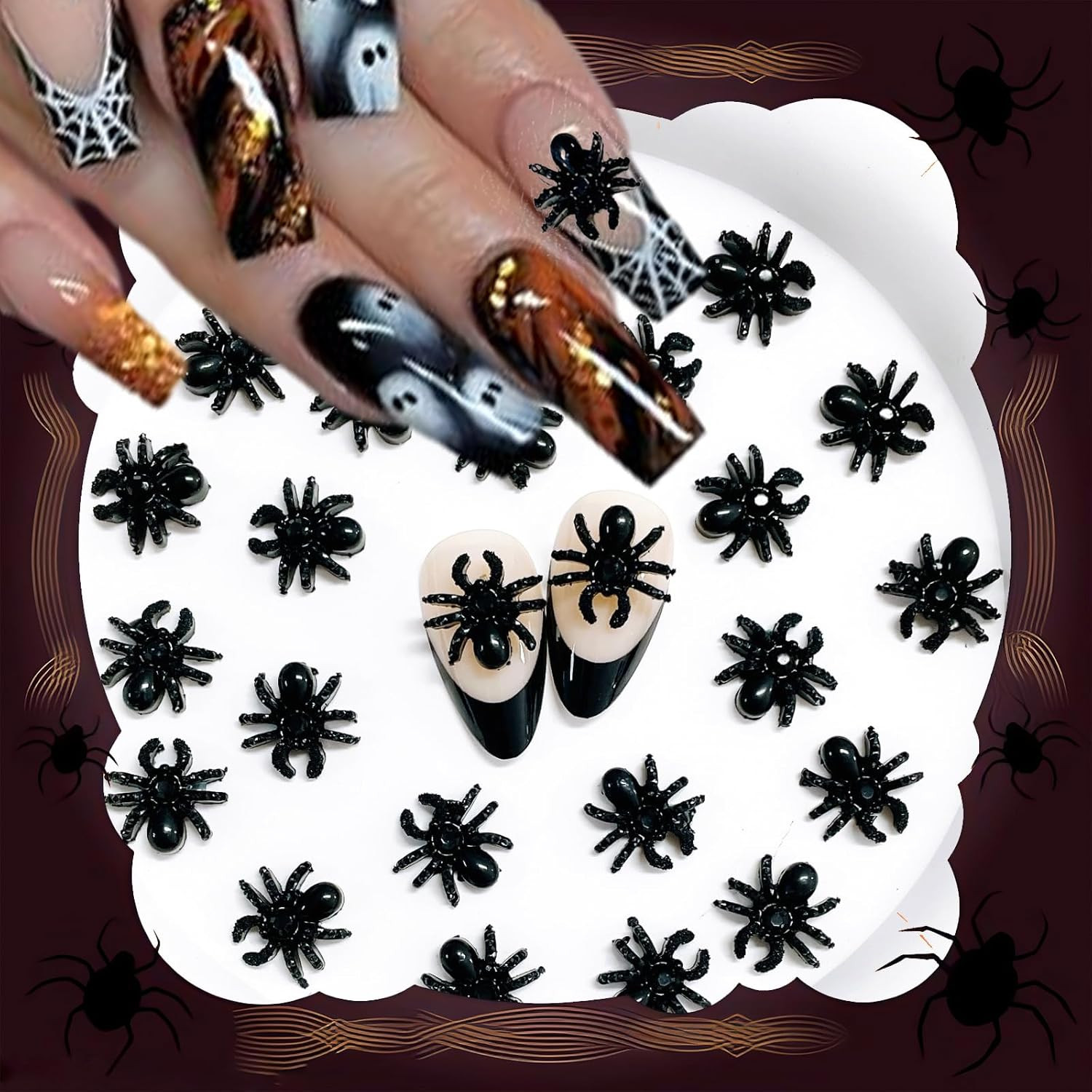 200PCS Aurora Nail Art Rhinestones Multi Shapes Mix 3D Glass Crystal Nail Gems N