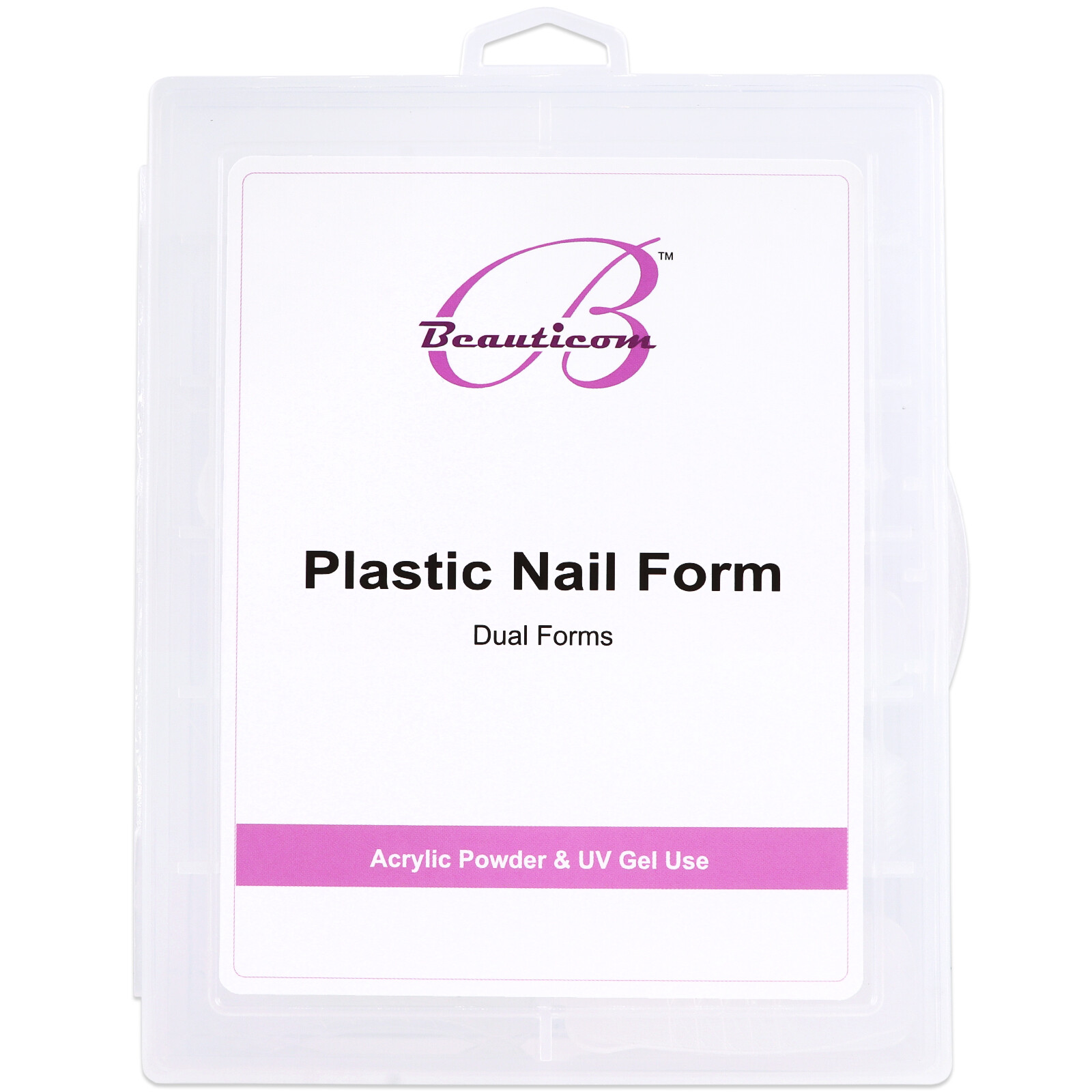 Beauticom USA Dual Nail Form Set Box-Frosted Form Box with 120 Pieces False Tips