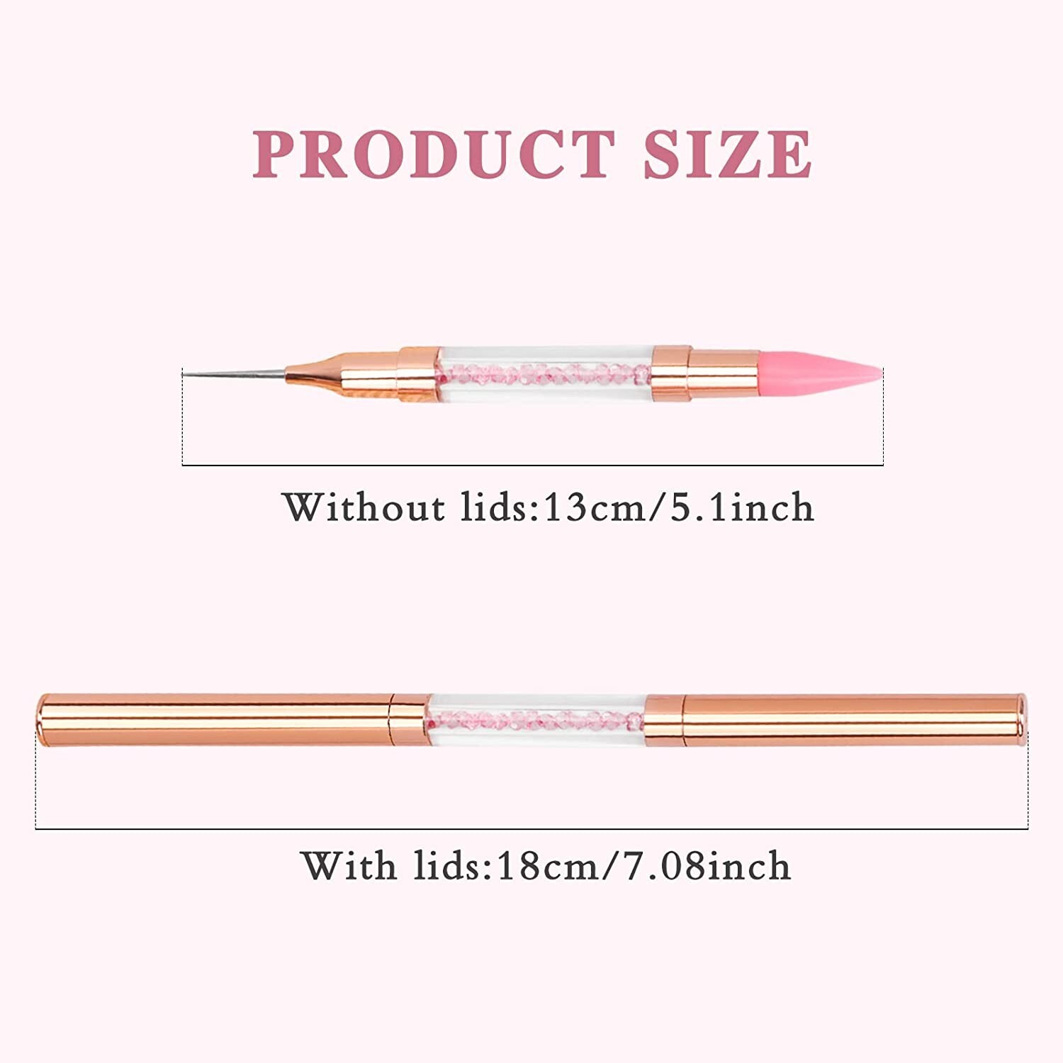 Nail Rhinestone Picker with Lid Dual-ended DIY Dotting Pen for Nail Gems Stones