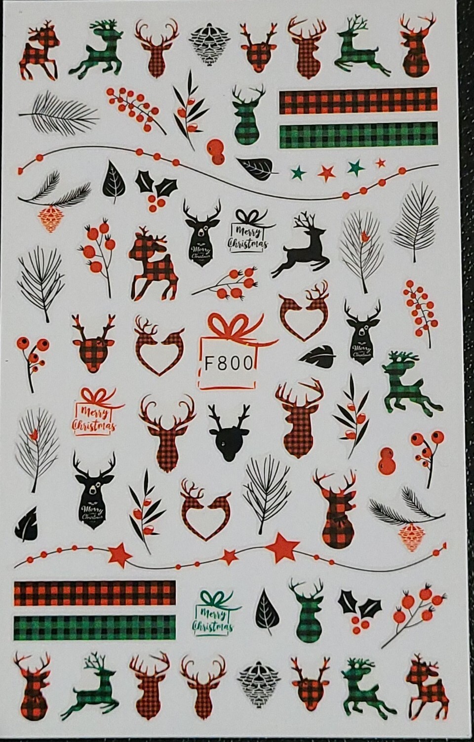 Christmas Holiday Deer Nail Stickers