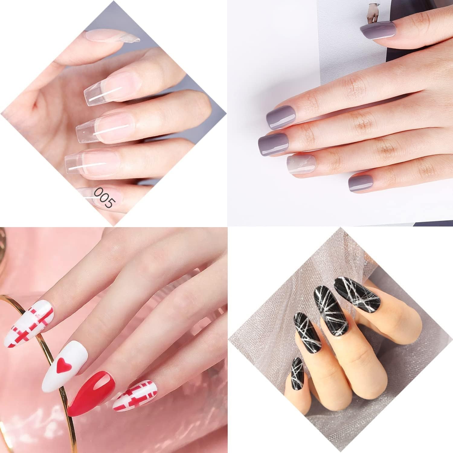 -ended UV Builder l Nail Brush Rhinestone Handle Nail Art Liner
