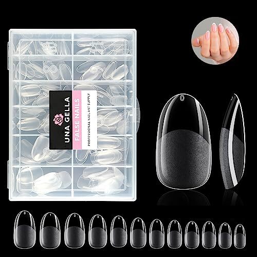 Almond Oval Fake Nails Pre-shape 504pcs Oval Gel Nail Tips Round Oval Almond