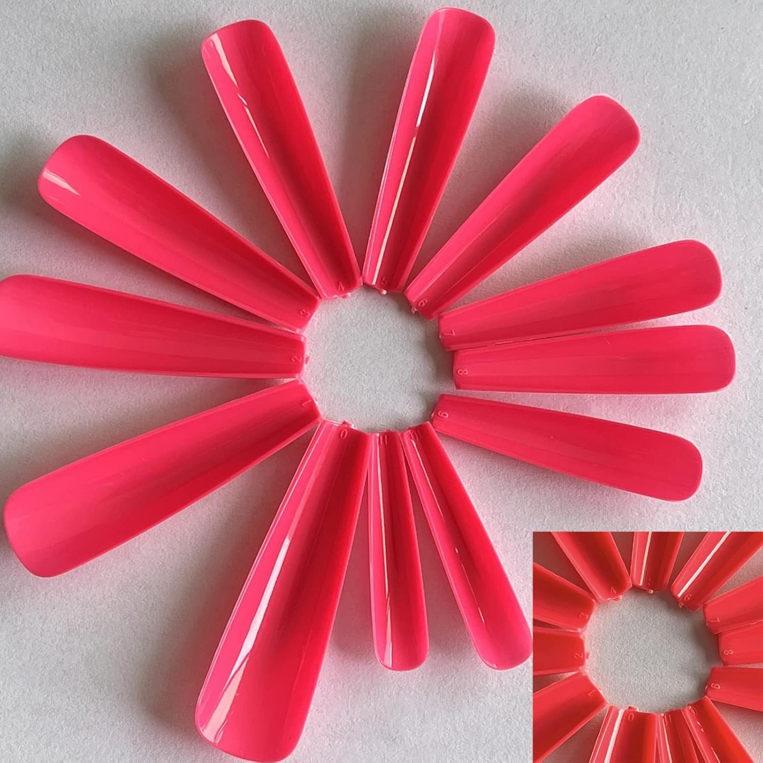 120Pc XL Coffin Press on Nails Extra Long Colored Ballerina False Nail Tips Full