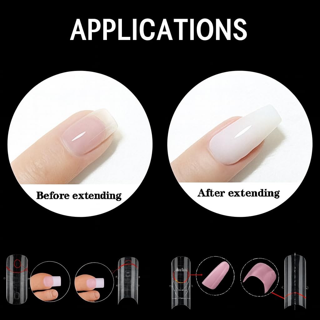 Straight Polygel Nail Forms for Toes, 150PCS Reusable Dual Forms for Poly Ext…