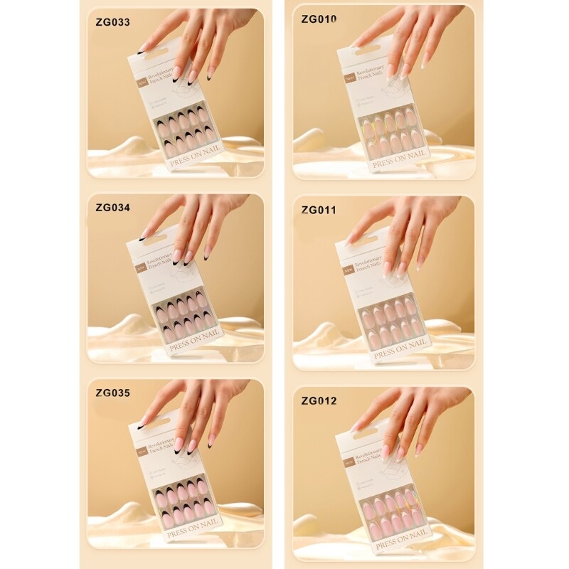 Medium Almond Press On Nails 30Pcs Set for Natural Looking Acrylic False Nails
