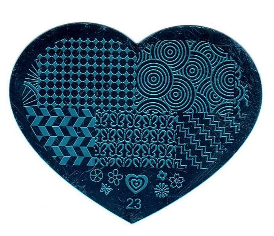 10 Styles Nail Art Stamping Love Heart Manicure Image Plate Stamper Scraper Kit