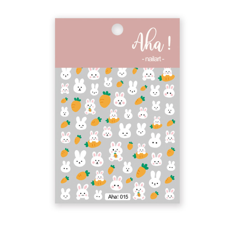3D Nail Art Stickers Rabbit Bunny Carrot Series Decals Self Adhesive NH20