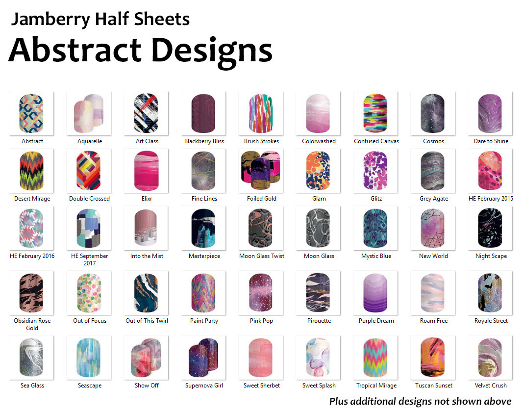 Jamberry ABSTRACT Nail Wraps ~ Half Sheets ~ FREE SHIPPING