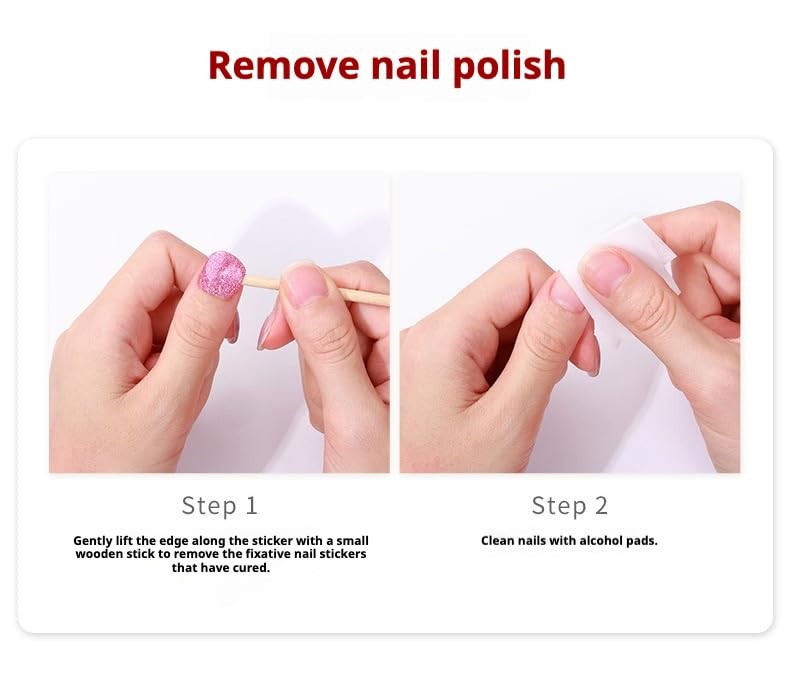 16pcs Gel Nail Strips – Nail Wraps Kit for Women Girls, No UV Light Needed, N…