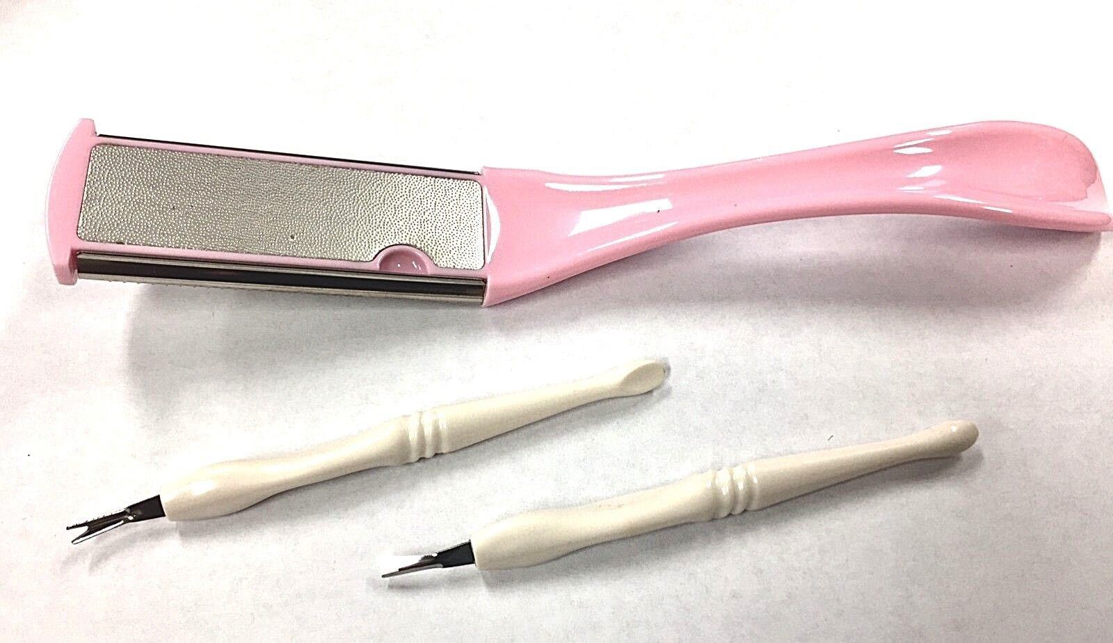 2X Nail Cuticle Tool Pusher Trimmer Remover + 1X Pedicure Rasp Foot File