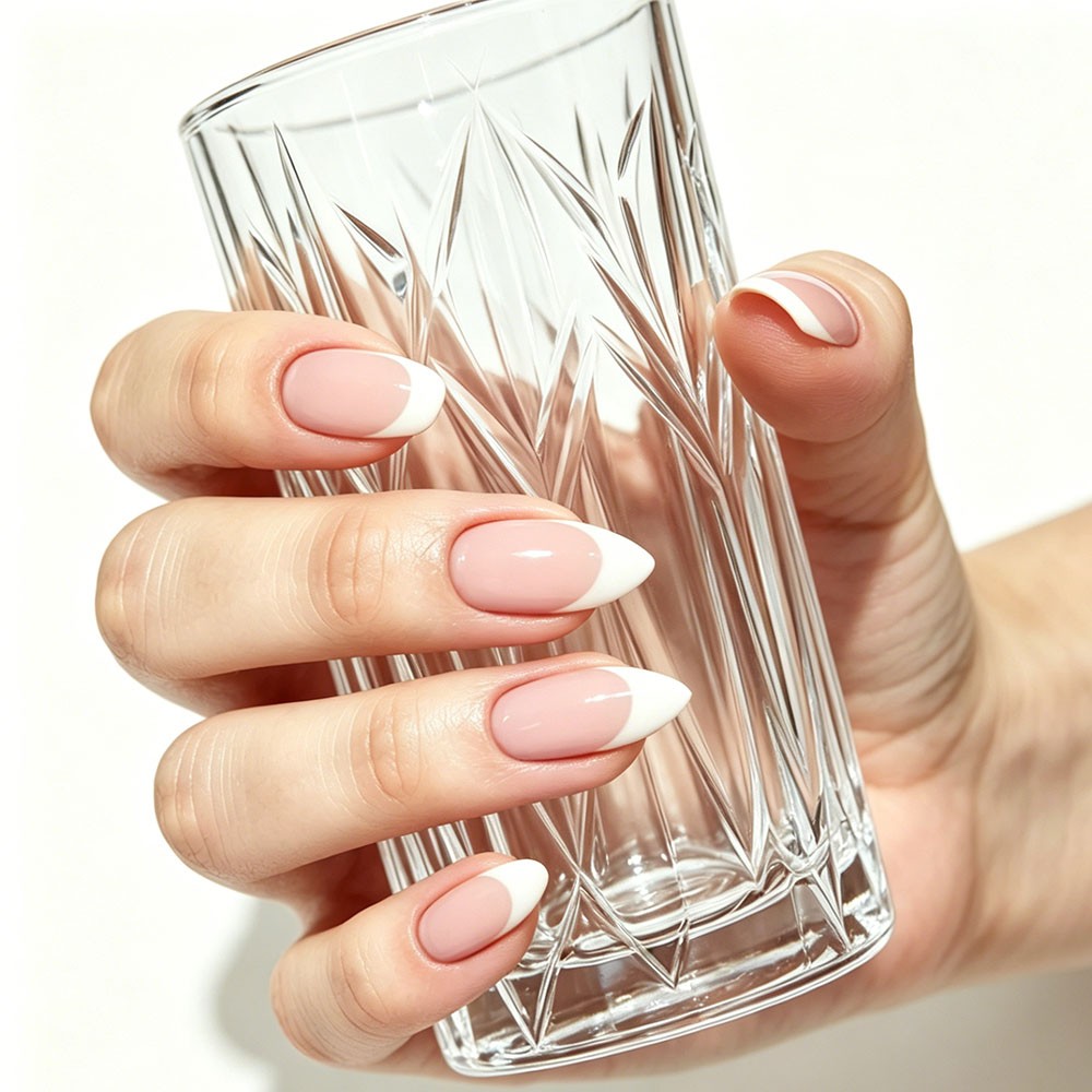 72Pcs 12 Size French Tip Press On Nails Soft Gel Glue On Nails Nude for Women US