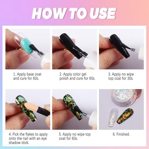 Chameleon Flakes Nail Glitter Irregular Opal Nail Foil Colorful Moonlight