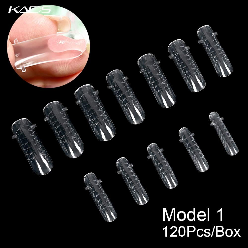 120 Pcs Clear Full Cover Dual Nail System Form UV Gel Acrylic Nail Art Mold