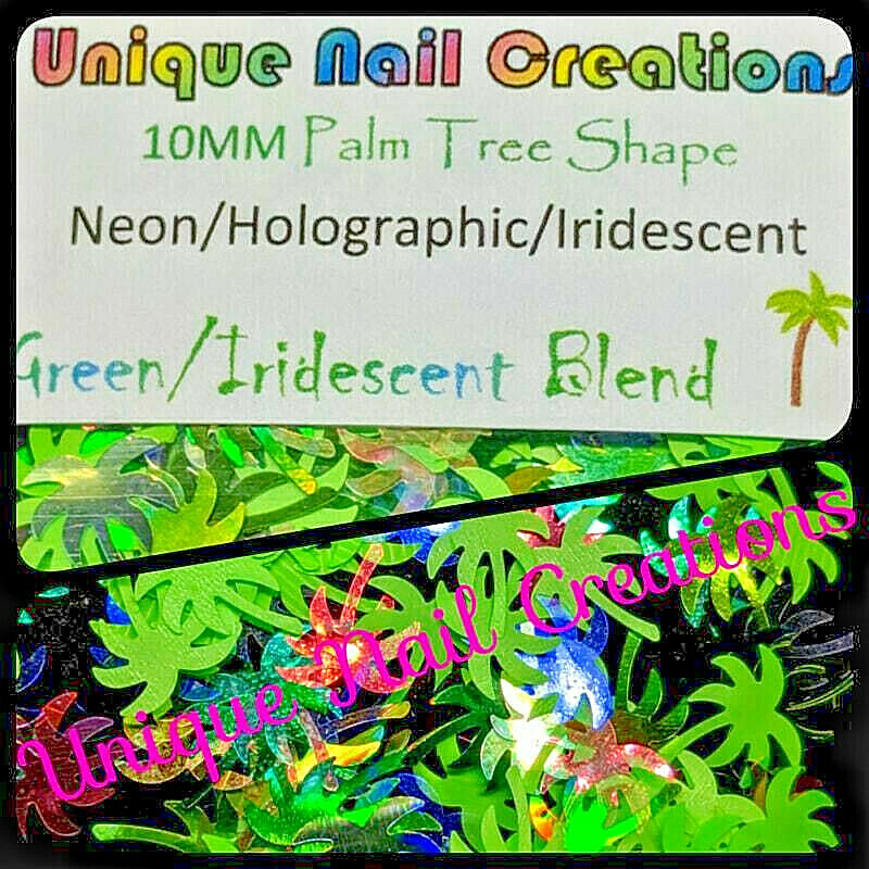 PALM TREE SHAPE GLITTER Holo/Neon~Nail•Acrylic•Gel•Body Art•Face•Festival