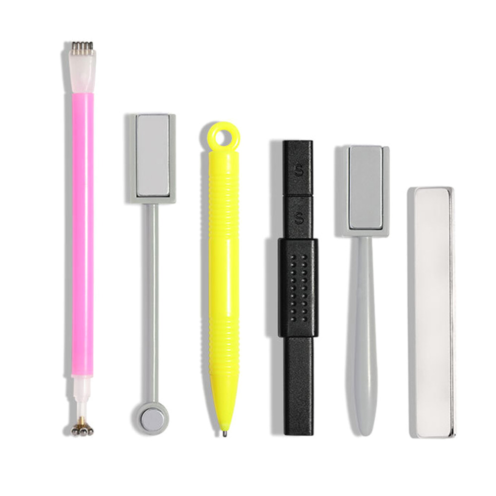 6Pcs Nail Magnet Tool Set With Double Head Flower Design Fr Cat Eye Use DIY S3T1
