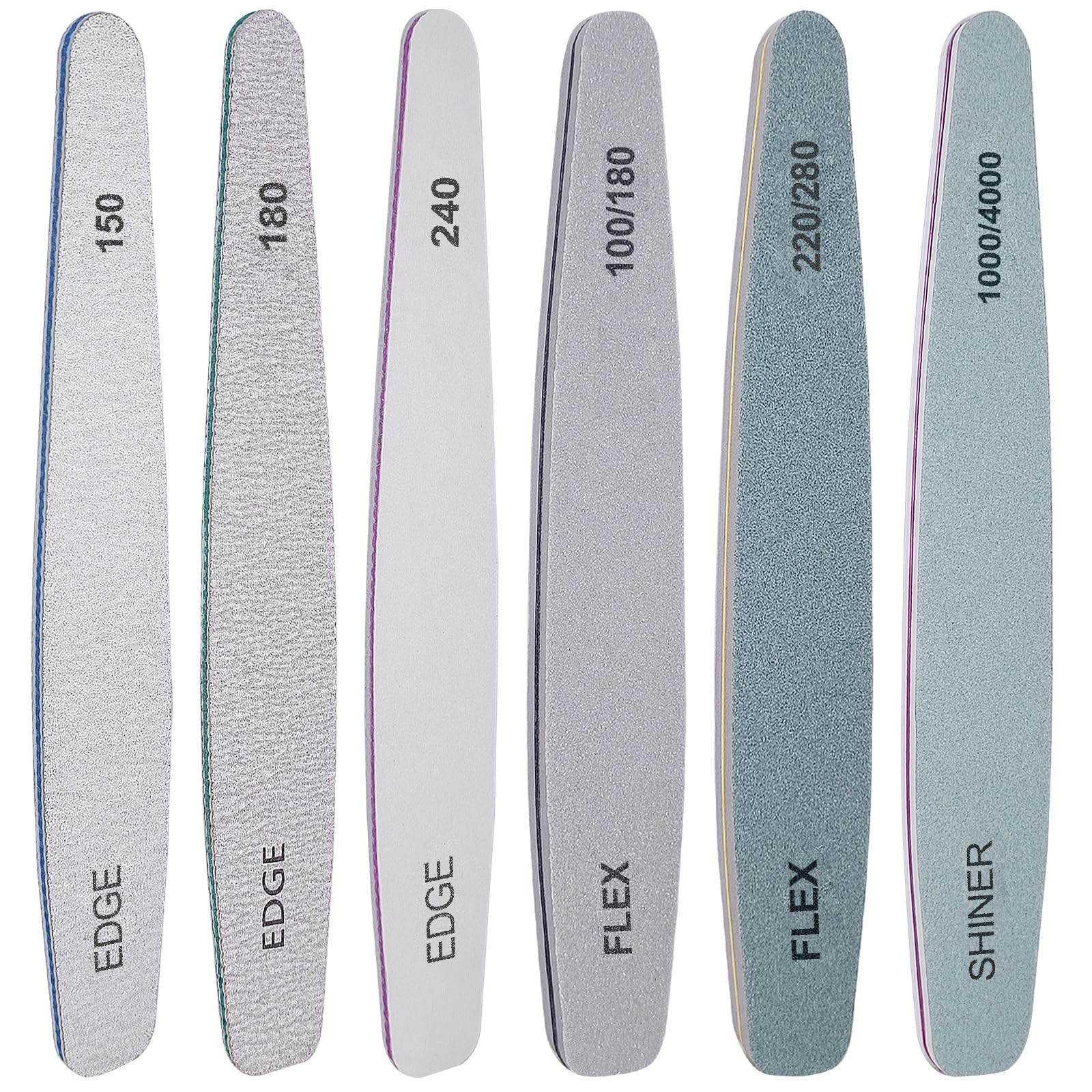 Nail File and Buffer Set, 6 Pcs Professional Nail File Kit for Acrylic and