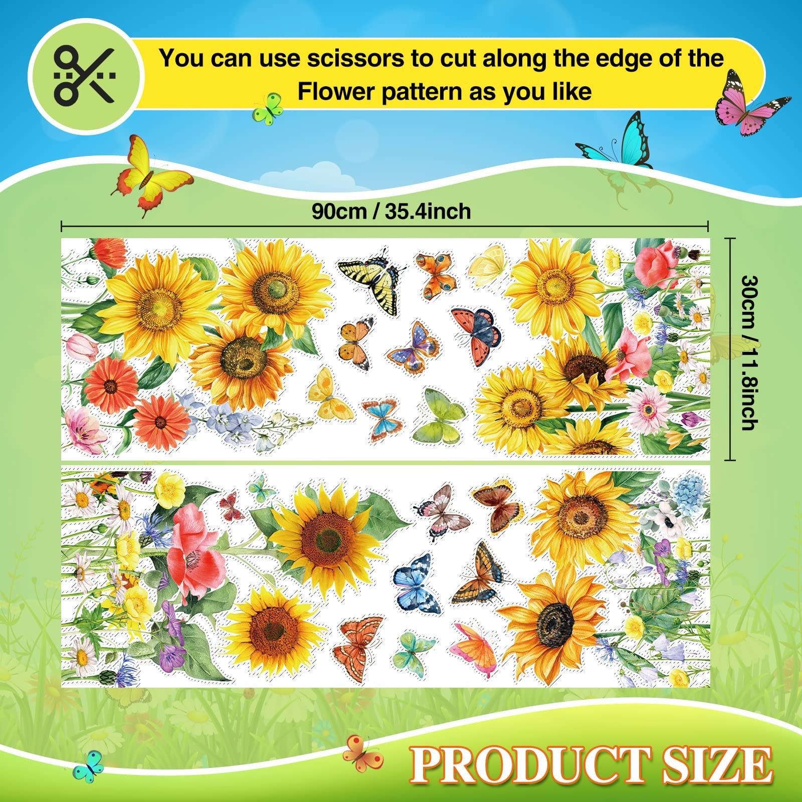 2 Sheets Flowers Butterflies Wall Decals Chrysanthemums Sunflowers Botanical …