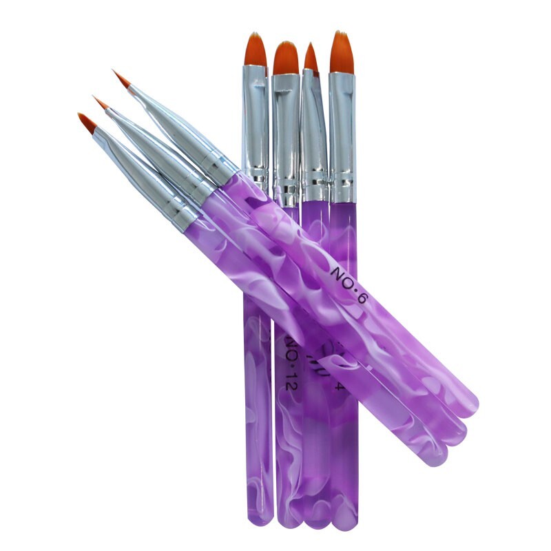 Nail Art Set w/Nylon Hair Brush 7-piece Acrylic Rod Round Head Phototherapy Pen
