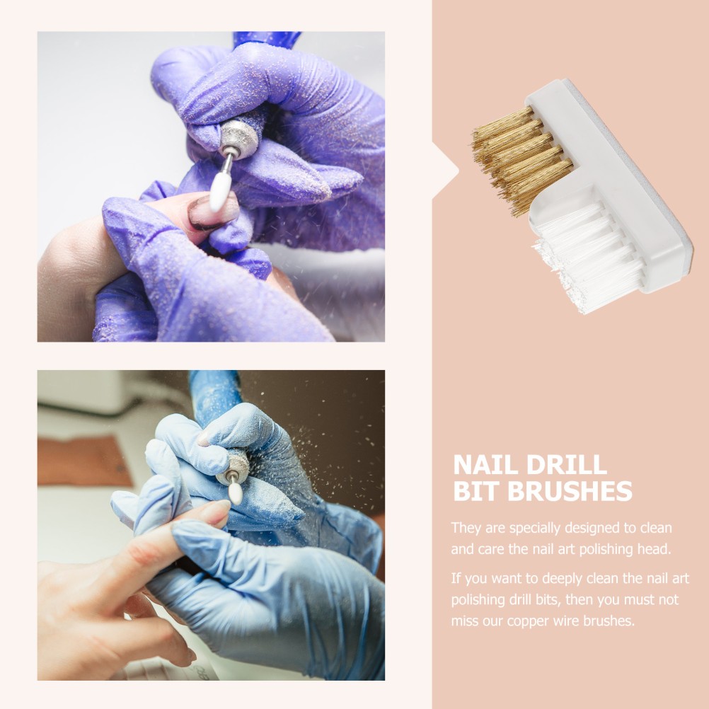 3 PCS Steel Wire Brush for Drill Professional Nail Brushes Bit Cleaner