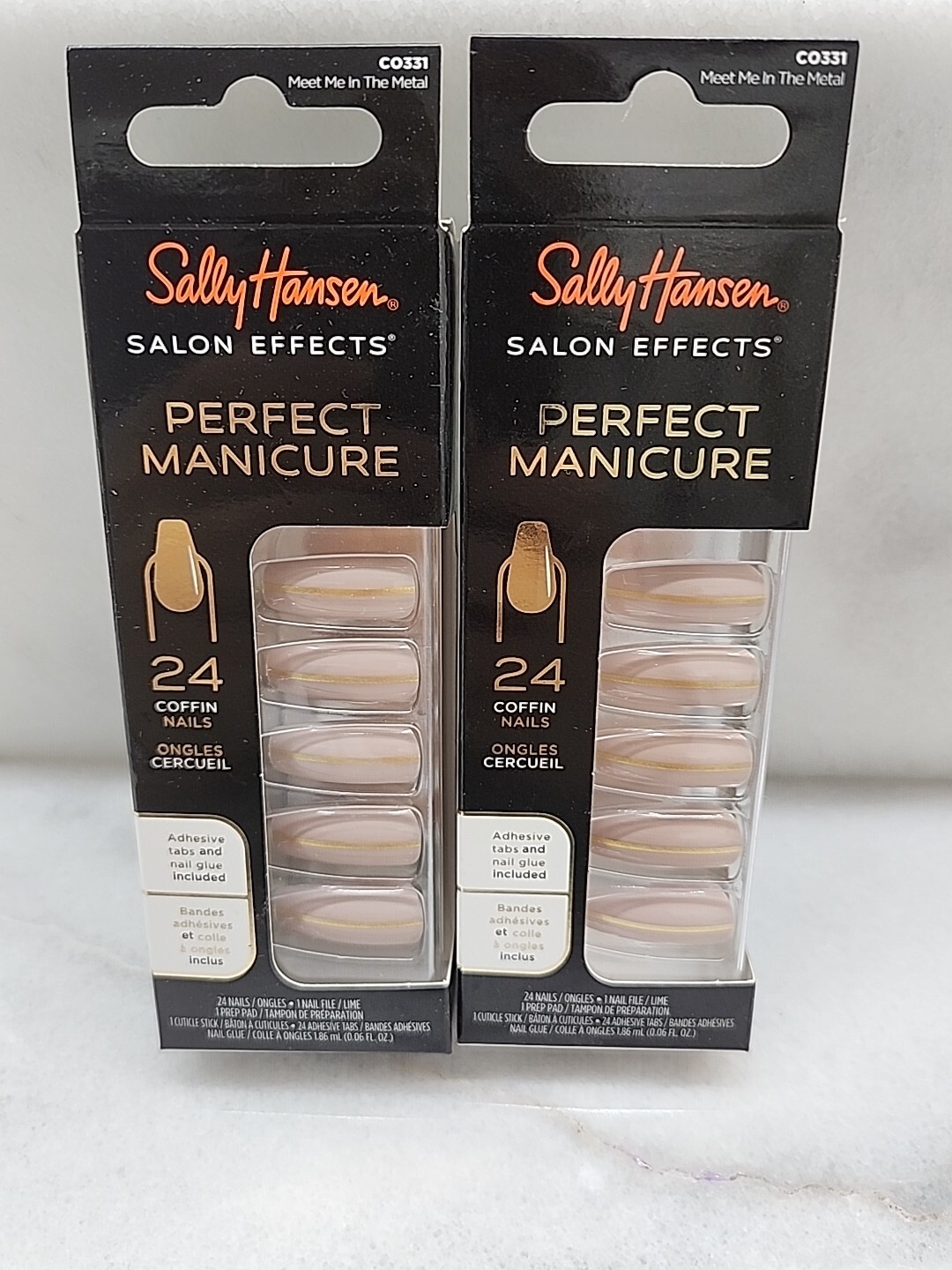 2 Sally Hansen Perfect Manicure Salon Effect Meet Me in the Metal Coffin Nails