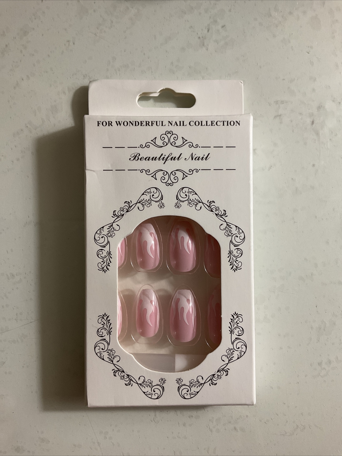 24pcs/set False Nails Artificial Nail Decal Art Tips with Glue #07 pink