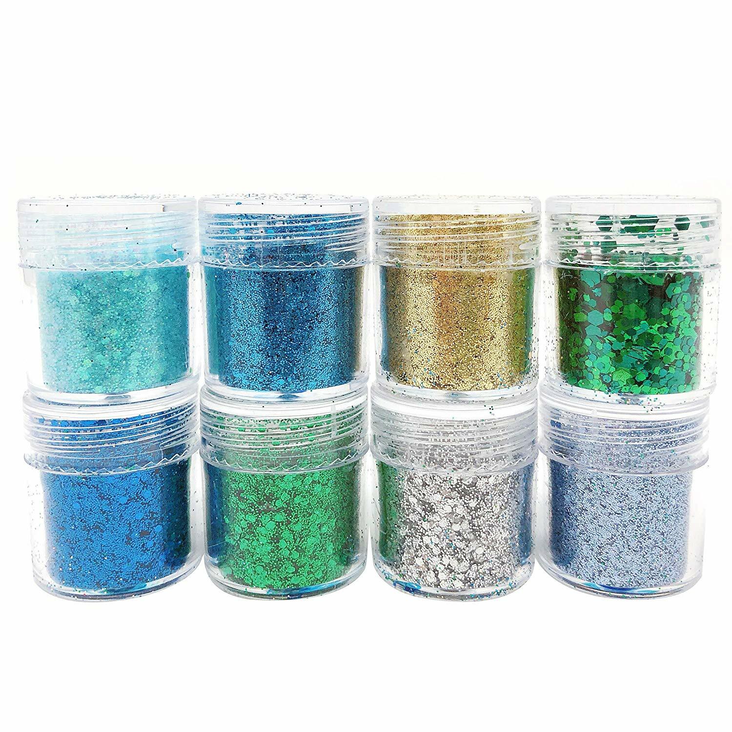 Wrapables Chunky Glitter for Hair Face Makeup Nail Art Decoration (8 Colors)