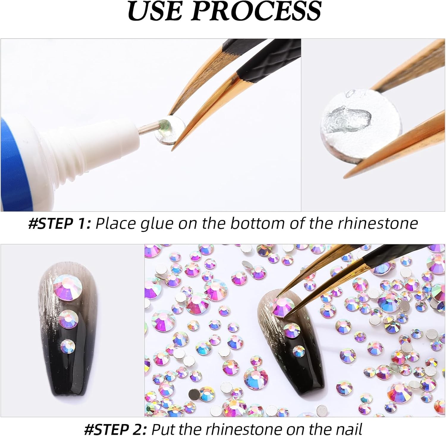 1440pcs SS16(4mm) Crystal Glass Rhinestones Flatback Gems for Nail Art and Craft