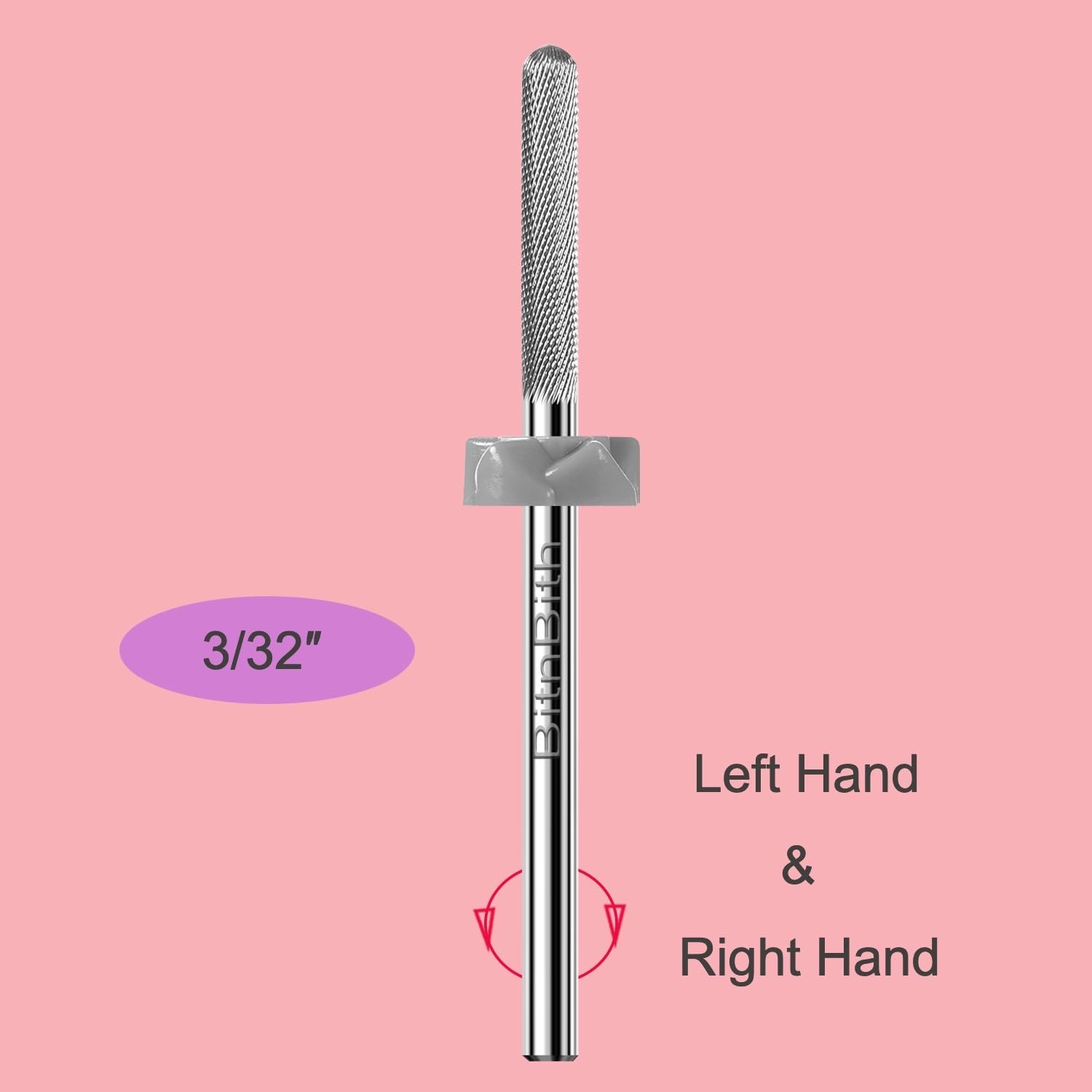 Nail Drill Bit Nature Nail Buffer Drill Bit 3/32″,Professional Safety Carbide…