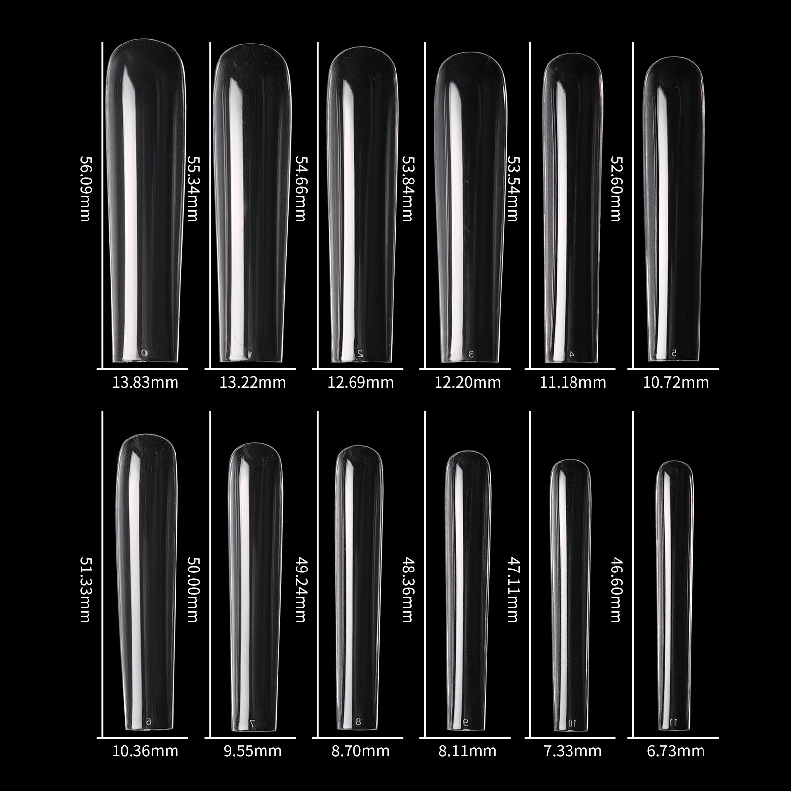 504 Pcs Extra Long Ballerina False Nail Tips Acrylic Coffin Full Cover for Nails