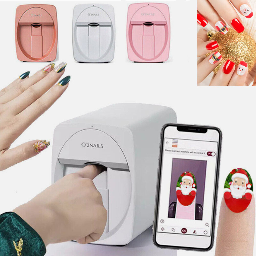O’2NAILS Portable 3D Nail Printer Mobile APP DIY Nail Art Printing Home Machine