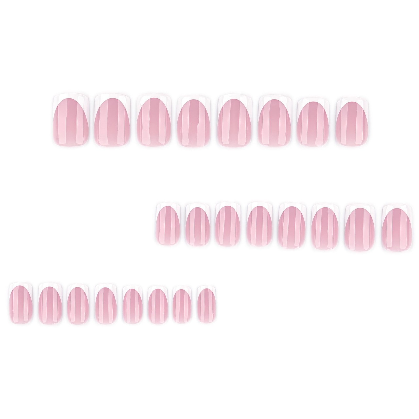White French Tip Press on Nails Square Short Fake Nails Nature False Nails Pr…