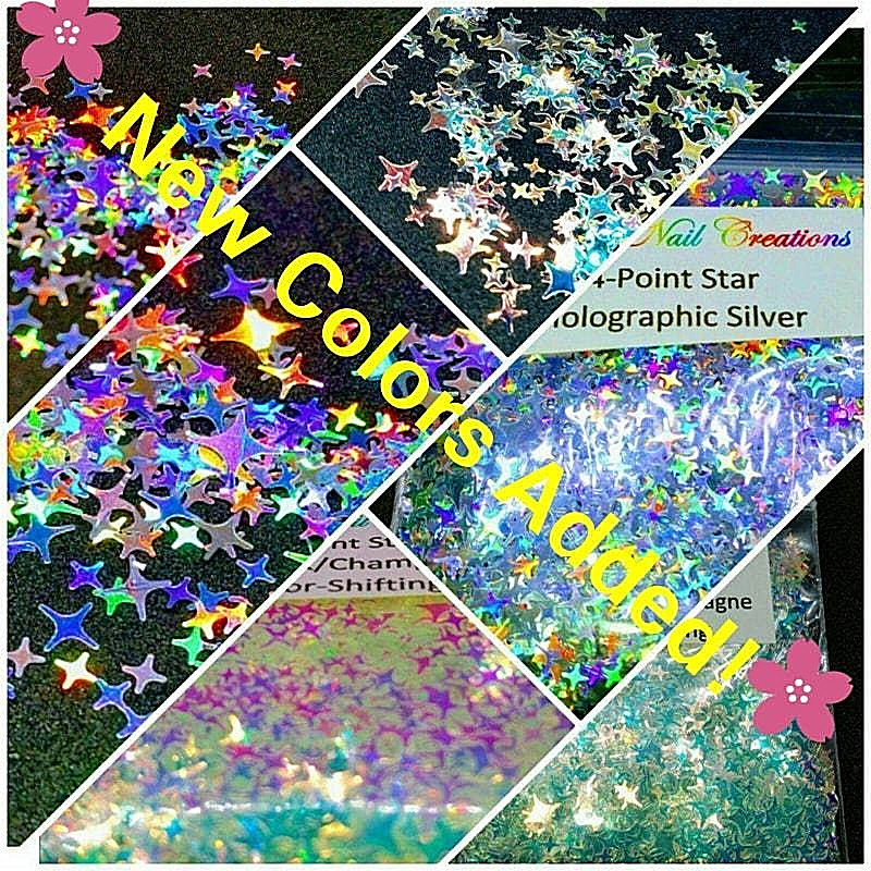 4-POINT STAR Shape Glitter~You Choose~Nail Art•Face•Festival•USA✨