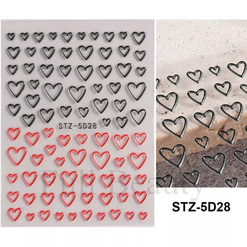 10/50/100 3D Nail Art Sticker Transfer Self Adhesive Decal Decor Design Manicure