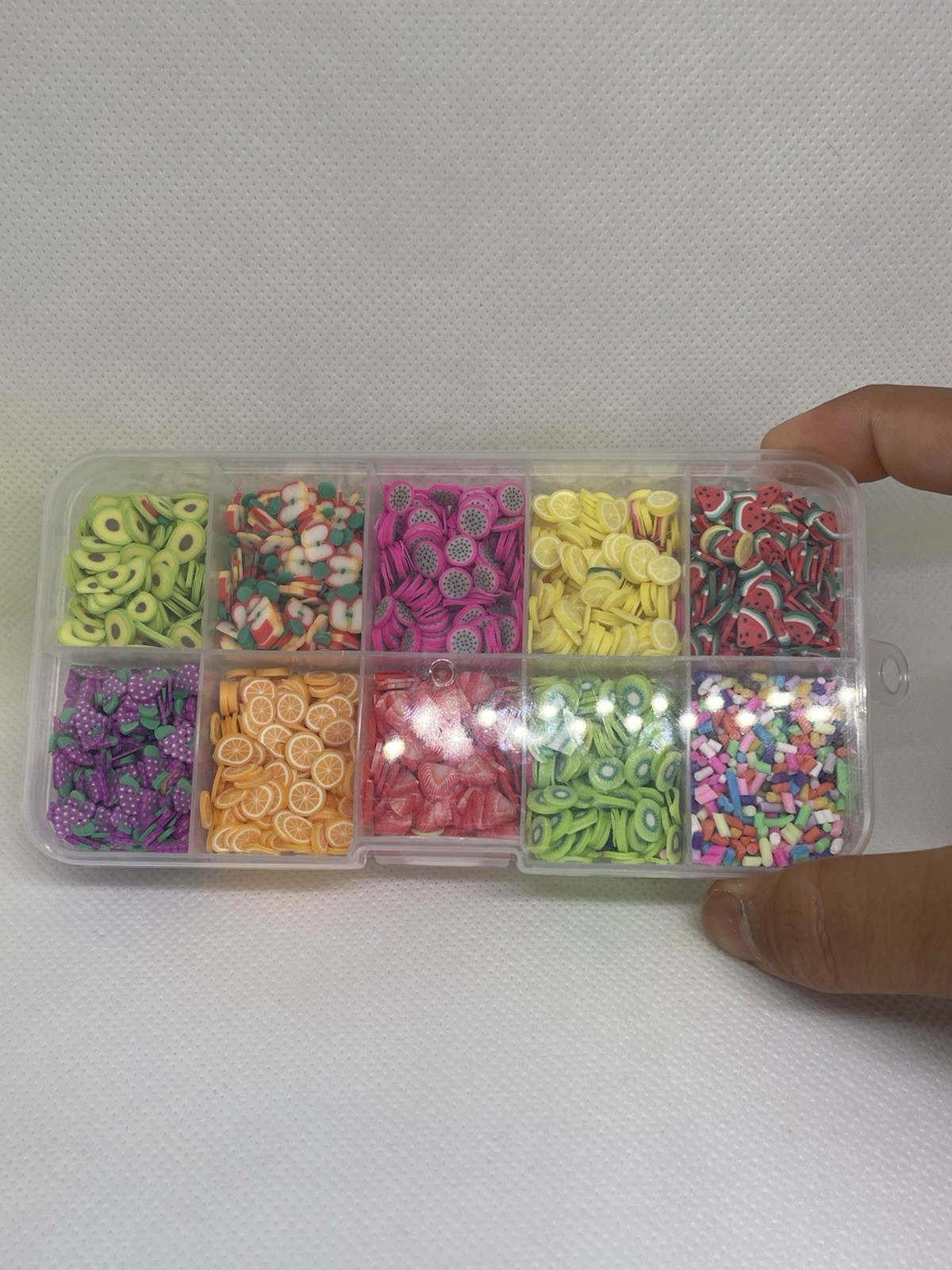 2450Pcs Nail Charms, 10 Styles 3D Slime Charms Nail Decorations Flatback Resin