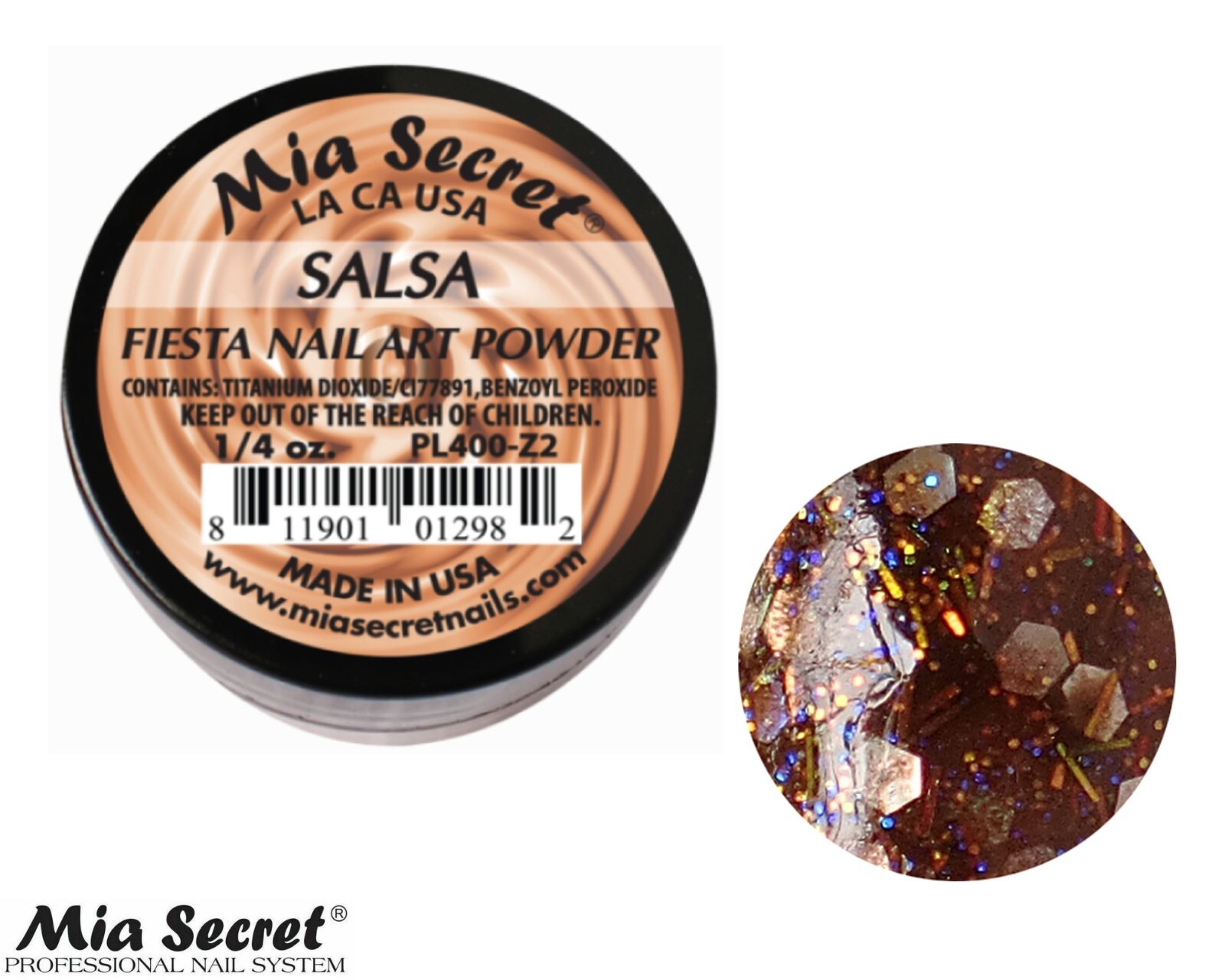 Mia Secret Nail Art Powder Fiesta Collection (SALSA) 1/4oz