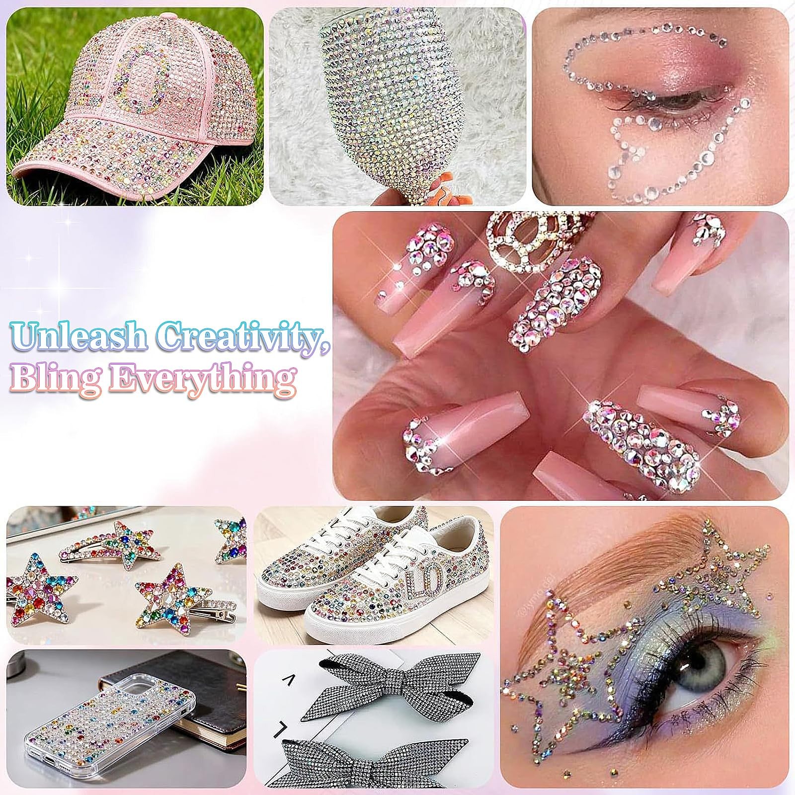 Resin Jelly Rhinestones Kit 36000Pcs 40 Colors 3mm with B7000 Glue & Tools
