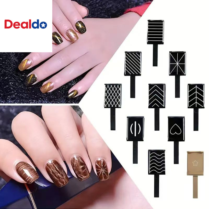 11PCS Cat Eye Nail Magnet Tool Set – Double-Head Magnet Sticks , Heart Shaped Ma