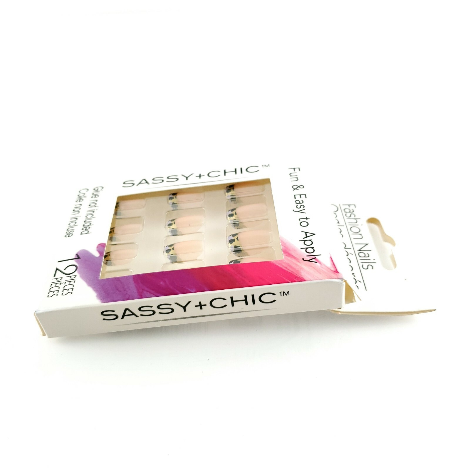 Sassy Chic Fashion Nails 12 Pieces Acrylic Materials Easy To Apply USA Seller