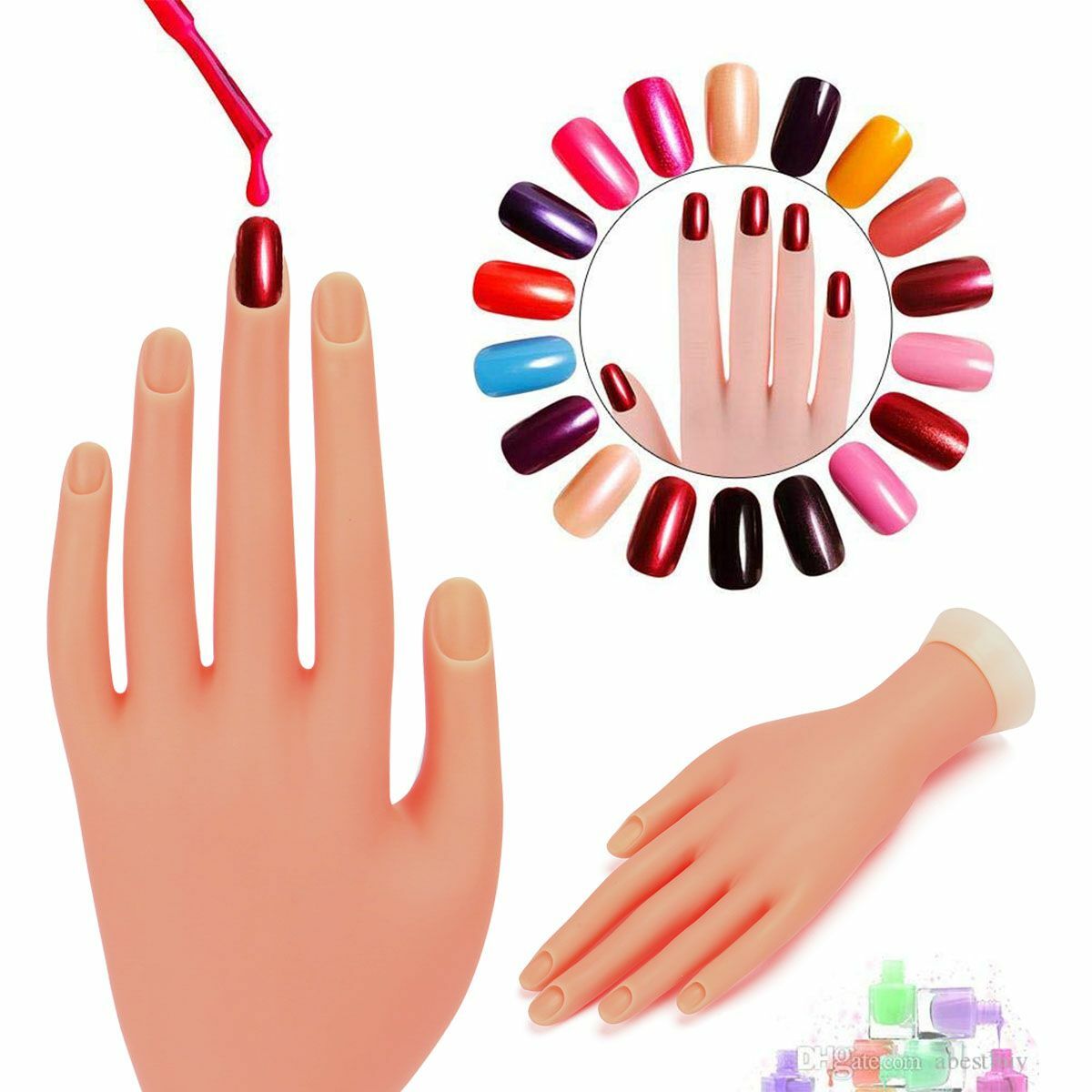 Practice Nail Art Trainer Training Hand / Finger Model Acrylic Gel False Tool US