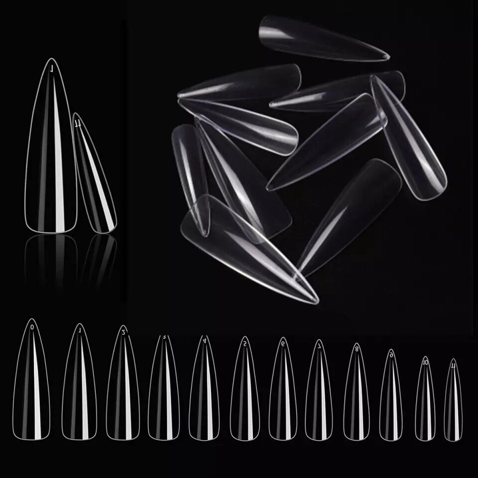 Makartt 500pcs Nail Tips Press On XXL Extra Long Stiletto Full Cover Pointy Claw