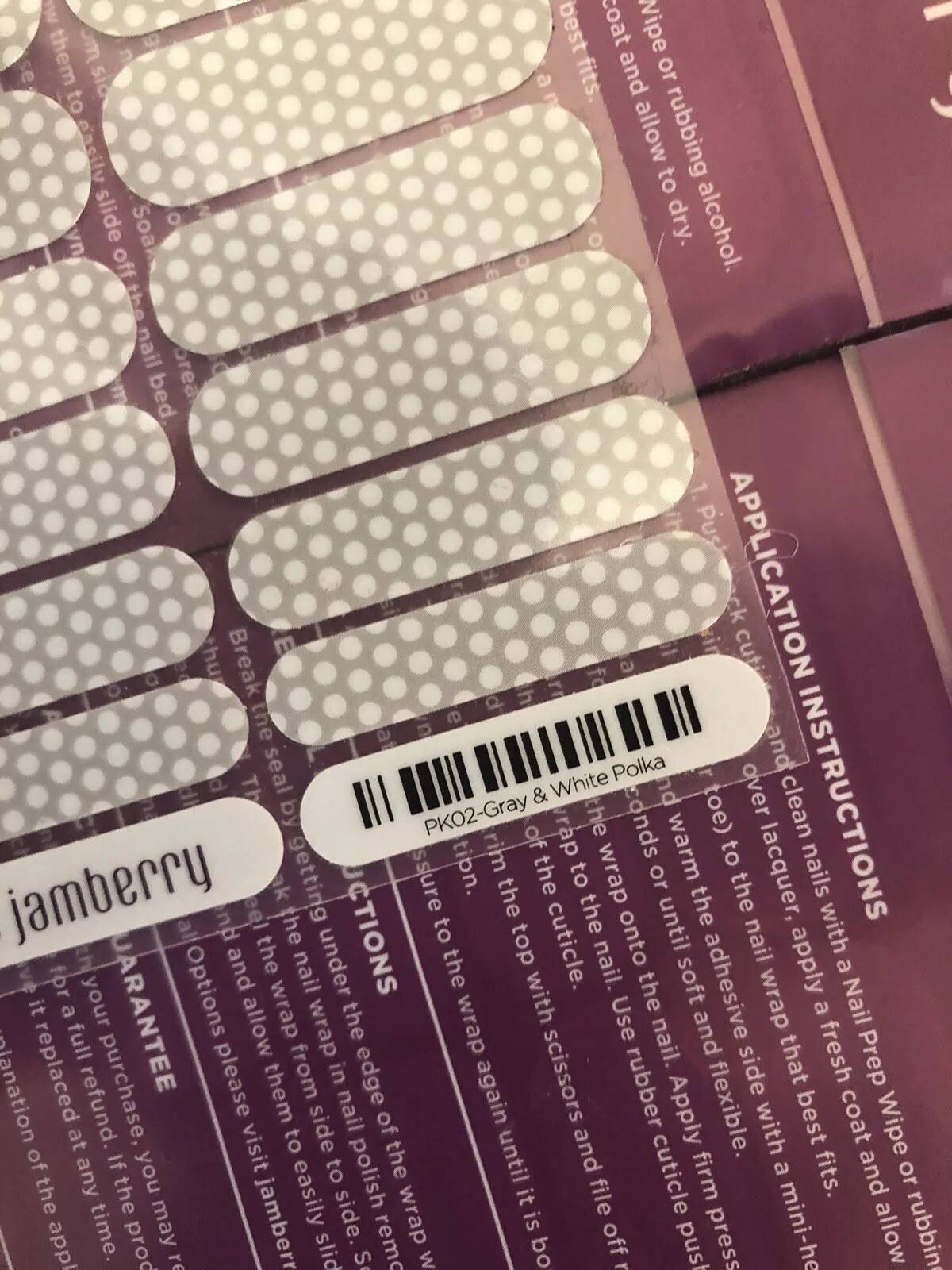 Jamberry Nails NEW Full Sheet Gray And White Polka Dot Bonus Mixed Sample Sheet