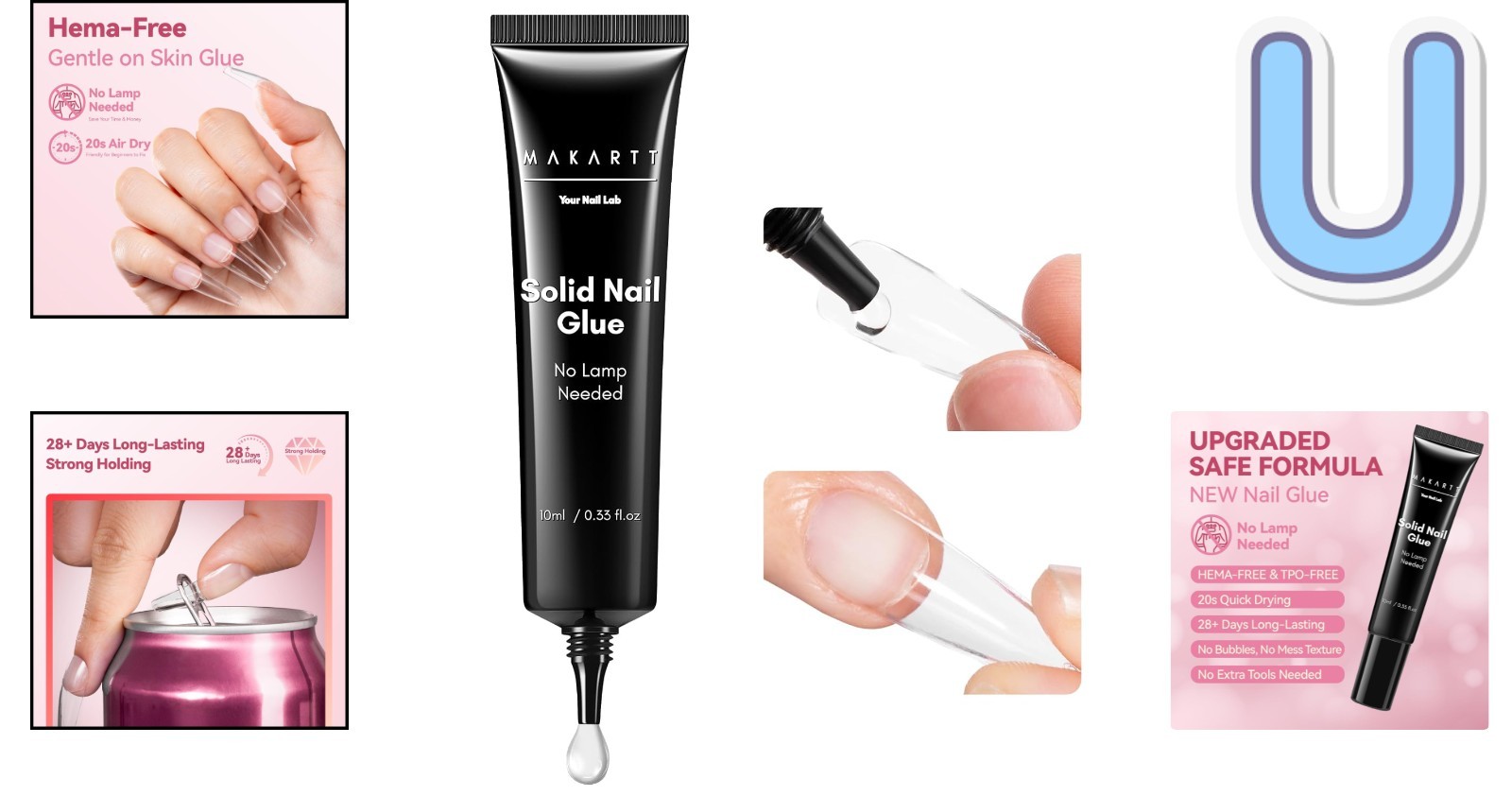 Semi-Solid Nail Glue: Water-Resistant & Mess-Free, Perfect for Press-On Nails
