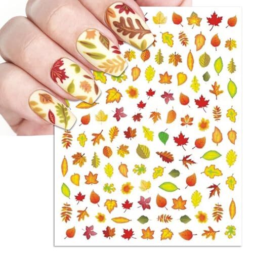 Fall Nail Art Stickers, Thanksgiving Day Turkey Nail Decals, 3D Self-Adhesive