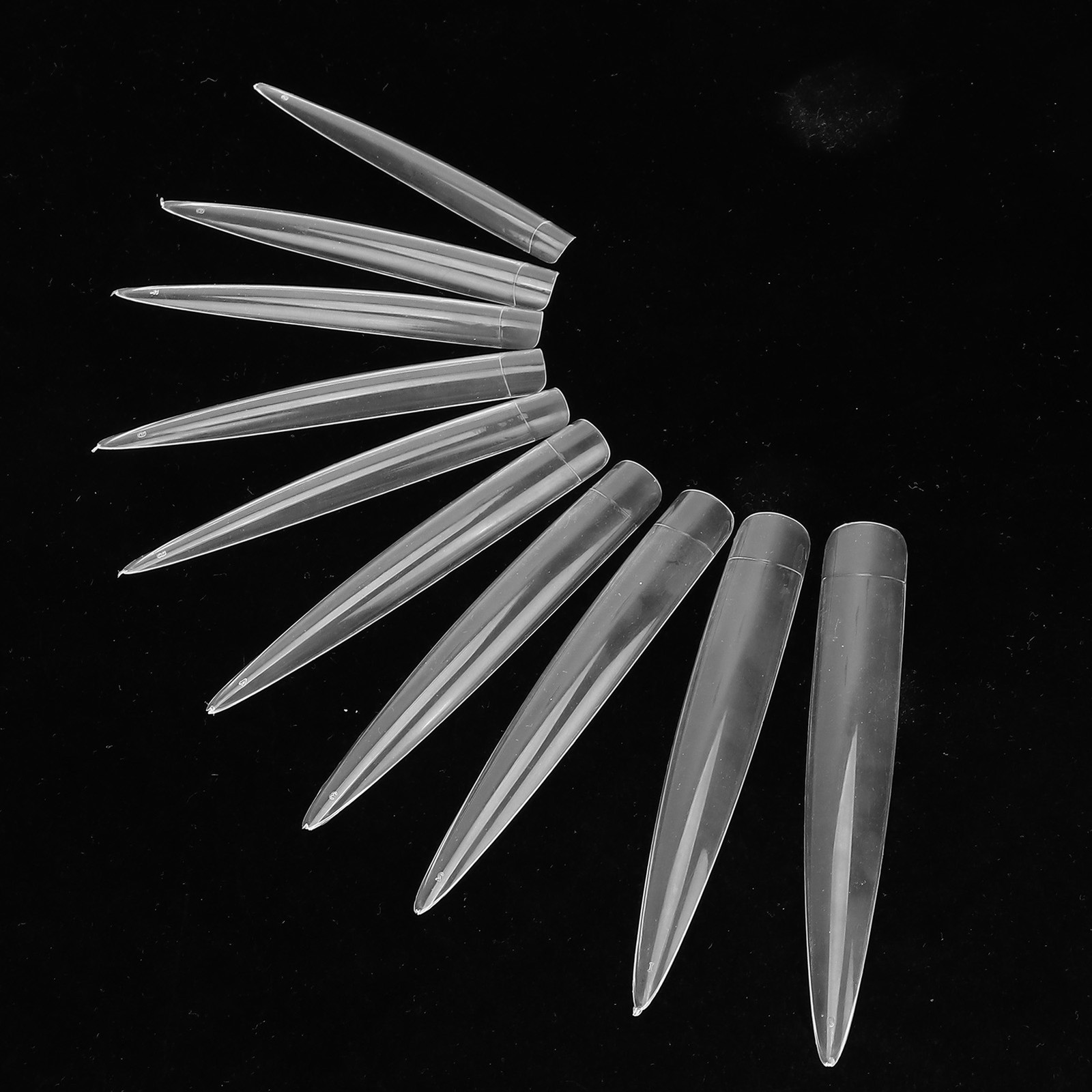 10pcs Professional Long Pointed Nail Tip Home Salon Fake False Nail Set Manicure