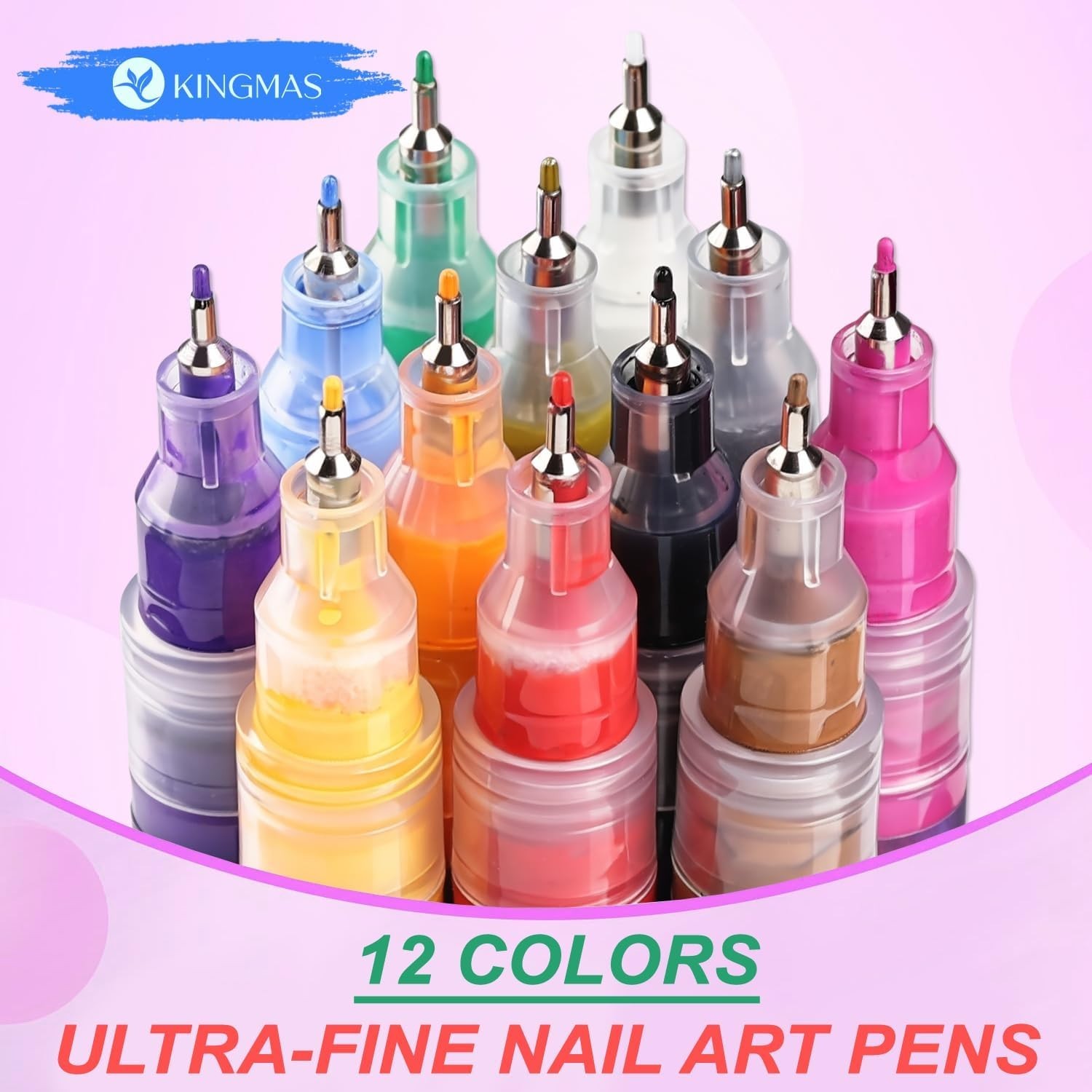 12 Color Nail Art Pens, 0.5mm Nail Polish Marker Set, Drawing Painting Point …
