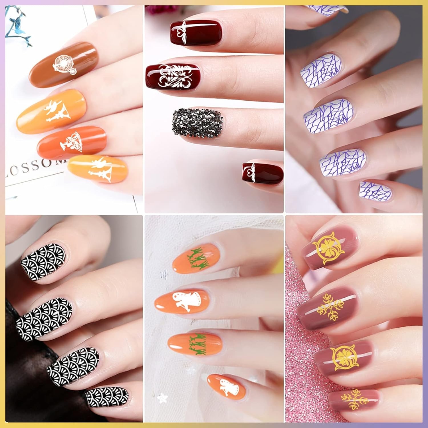 Complete 5-Piece Nail Stamping Set: Plates, Stamper & Scraper for DIY Designs